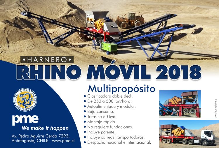 PME Ofrece Unidad Harnero Rhino Móvil 2018